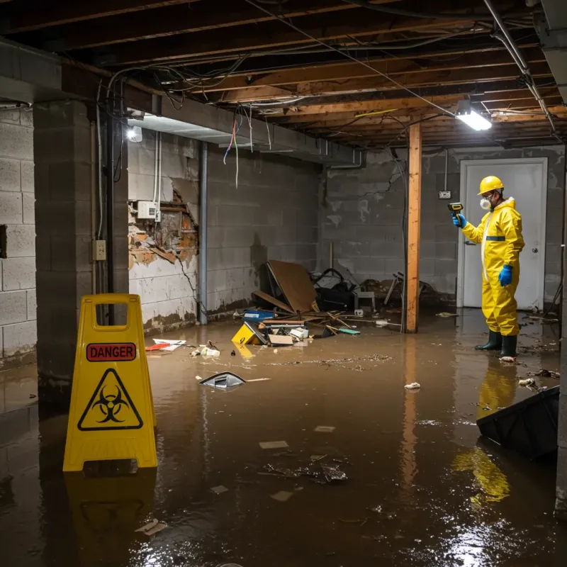 Flooded Basement Electrical Hazard in Hazelwood, NC Property